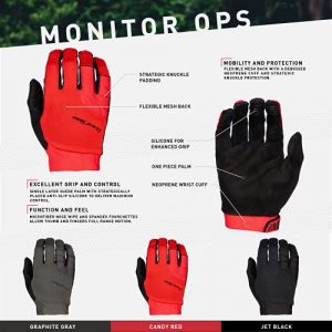 Lizard Skins Monitor Ops Cycling Gloves – Long Finger Unisex Road Bike Gloves – 3 Colors (Jet Black, Large)