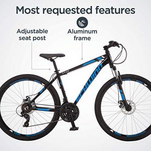 Schwinn GTX 2.0 Comfort Adult Hybrid Bike, Dual Sport Bicycle, 18-Inch Aluminum Frame, Black/Blue