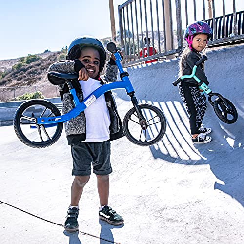 Yvolution Neon 2-in-1 Balance Bike | No-Pedal 9" Balance Bike with Dual Rear Wheels | Ages 2-4 (Blue)