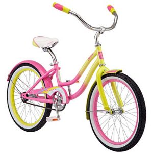 Kulana Lakona Shore Youth Beach Cruiser Bike, 20-Inch Wheels, Single Speed, Pink/Yellow, Model Number: R0901AZ