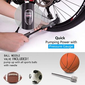 GIYO Mini Bike Pump, Portable Compact Bicycle Pump with Pressure Gauge, Tire Repair Kit, Perfect for Presta & Schrader Frame Mount for Road, Mountain & BMX Cycling, Ball Pump with Needle 120 PSI