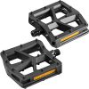 Marque MTB Platform Bike Pedals – Bicycle Pedal with 9/16 Inch Cr-Mo Steel Spindle with Reflector, Large Surface Area for Easy Grip, Works with MTB, BMX, Urban Bikes, Replacement Pedals (Black)