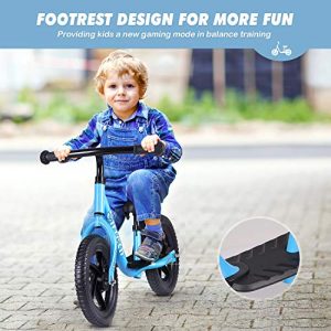 Birtech Balance Bike for 2-6 Year Old, 12 Inch Toddler Bike No Pedal Training Bicycle with Adjustable Seat Height, Airless Tire (Blue)