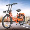 NAKTO 20" Electric Bike, Removable 36V/10Ah Lithium Battery, Max Speed 25MPH, Electric Commuter Bike with Throttle & Pedal Assist(Orange)