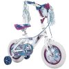 Huffy Disney Frozen 2 16 Inch Girl’s Bike with Training Wheels, Streamers & Basket, White, Quick Connect Assembly