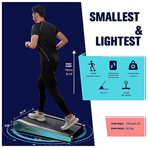 Egofit Walker Pro Smallest Under Desk Electric Walking Treadmill for Home, Small & Compact Treadmill to Fit Desk Perfectly and Home & Office with APP & Remote Contro
