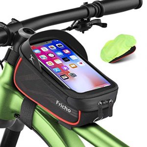 Bike Frame Bags Waterproof Bicycle Accessories, Cycling Gifts for Men Dad, Mountain Bike Accessories Top Tube Pouch Storage Bag, Birthday Gifts Ideas Bicycle Bag Stuff with Touch Screen Under 6.5”
