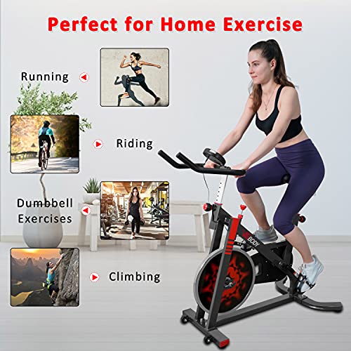 VIGBODY Exercise Bike Indoor Cycling Bicycle Stationary Bikes Cardio Workout Machine Upright Bike Belt Drive Home Gym
