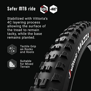 Vittoria Mazza Mountain Bike Tires for Mixed Terrain Conditions - Enduro TNT G2.0 MTB Tire (27.5x2.4), Black