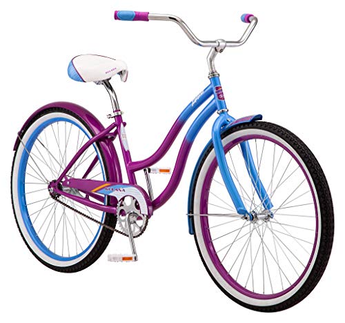 Kulana Lakona Shore Adult Beach Cruiser Bike, 26-Inch Wheels, Single Speed, Blue/Purple