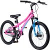 Royalbaby Boys Girls Kids Bike Explorer 20 Inch Bicycle for 7-12 Years Old Front Suspension Aluminum Child's Cycle with Disc Brakes Pink