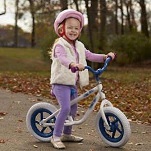 Huffy Frozen 2 Balance Bike for Toddler & Kids, Elsa Graphics, Purple, White, 12 inch