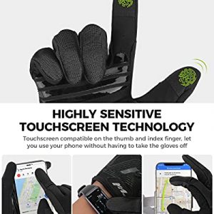 Kemimoto Full Finger Cycling Gloves for Men/Women, Touchscreen Mountain Bike Gloves with Anti-Slip Shock-Absorbing Gel Pad, Breathable Workout Gloves for Gym Training, Mountain Bike,Exercising