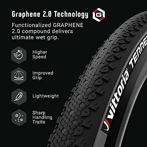 Vittoria Terreno Dry Bike Tires for Gravel and Dry Terrain Conditions - Cyclocross Terreno Dry G2.0 Tubeless TNT Tire (700x33c)
