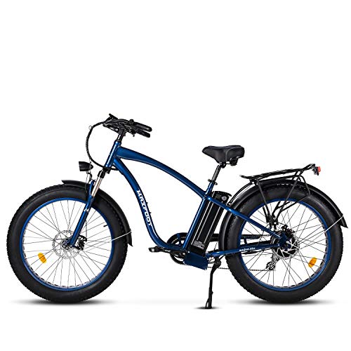 NF Nightfire 26" Fat Tire Electric Bike for Adults, 750W Motor Removable Battery Ebike, Beach Snow Commuter Electric Bicycle Maxfoot MF-18 (Dark Blue)