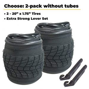 20 Inch Bike Tire Packages for Kids and BMX Tires. Fits 20x1.75 Bike Tube , Tire, Rims, Front or Rear Wheels. Includes Tire Tools. With or Without Tubes. 1 Pack or 2 Pack. (2 Tires - With Tubes)
