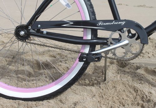 Firmstrong Urban Lady Single Speed Beach Cruiser Bicycle, 26-Inch,Black/Pink Rims w/Black Seat,15217
