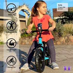 KRIDDO Toddler Balance Bike 2 Year Old, Age 18 Months to 4 Years Old, Early Learning Interactive Push Bicycle with Steady Balancing and Footrest, Gift Bike for 2-3 Boys Girls, Blue