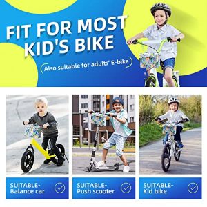 ANZOME Girls Bike Basket, Children's Front Bike Decoration Accessory for Christmas Girls & Boys Fits Most Children's Bikes Like Tricycle, Balance Bike, Scooter