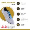 Tommaso Pista Aria Knit Women's Indoor Cycling Class Ready Shoe and Bundle - Grey/Blue - Look Delta - 39