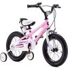 RoyalBaby Boys Girls Kids Bike 16 Inch BMX Freestyle 2 Handle Brakes Bicycles with Training Wheels Children Bicycle Pink