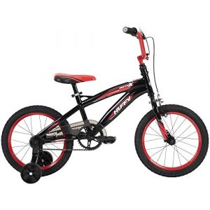 Huffy Moto X 18 Inch Kid’s Bike with Training Wheels, Quick Connect Assembly, Black