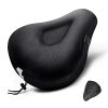 ANZOME Bike Seat Cushion, Extra Soft Wide Gel Bike Seats Cover for Men Women Comfort Fits Bicycle Cushions of Exercise Bikes Spin Stationary Cruiser Bicycles Indoor Cycling(Send Waterproof Cover)