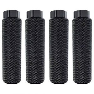 Zelerdo 2 Pairs Aluminum Alloy Bike Pegs for Mountain Bike Cycling Rear Stunt Pegs Fit 3/8 inch Axles (Black)