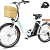 NAKTO 22" Electric Bike 250W Electric Bicycle Sporting City Ebike for Female with 36V 10Ah Lithium Battery