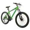 Elecony Thunder 24 Inch Al Mountain Bike, Boys Girls Aluminum Frame Mountain Bicycle with Daul Disc Brakes, Shimano 21 Speed and Front Suspension