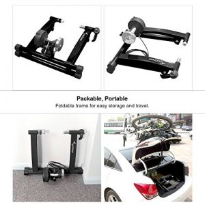 Bike Trainer Stand Indoor Cycling - Sportneer Magnetic Bicycle Exercise Stand with Noise Reduction Wheel (Black)