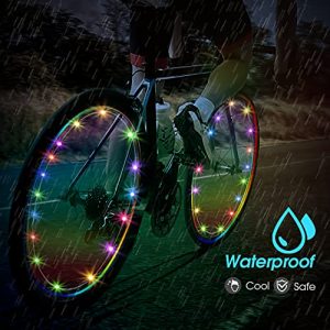 Let¡¯s Go 2-Tire Pack LED Bike Wheel Lights with Batteries Included, Bike Spoke Light Waterproof Bright Bicycle Light Strip-Best Gifts (Blue)