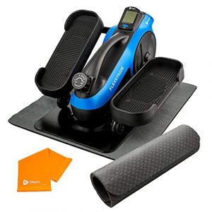 LifePro FlexStride Plus Blue Under Desk Elliptical Trainer for Home & Office - Calf Leg Foot Pedal Exerciser - Seated Compact Elliptical Bike Machine - Exercise Equipment w/Adjustable Resistance