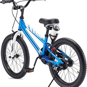 RoyalBaby Boys Girls Kids Bike 18 Inch BMX Freestyle 2 Hand Brakes Bicycles with Kickstand Child Bicycle Blue