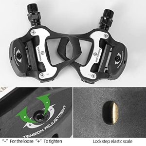 ROCKBROS Bike Pedals Road Bicycle Pedals Cleats Set Clipless Pedals Compatible with Look KEO Structure