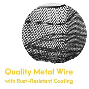 CyclingDeal Bike Bicycle Rear Mesh Basket Made of Quality Metal Wire with Rust Prevention Coating, Compatible with Most Rear Pannier Racks