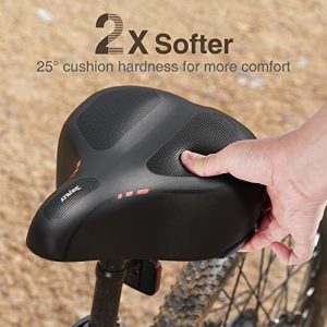 Bikally Comfortable Bike Seat, Universal Fit for Exercise Bikes, Mountain Bikes, and Electric Bikes, Oversized Bike Seat with Cushion for Men and Women Comfort