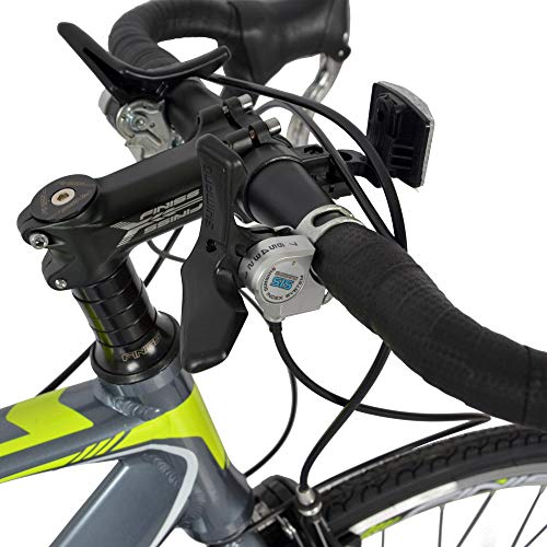 All Aluminum Frame - Lightweight Road Bike for Women Men Adults, All Shimano Derailleur 21 Speed Gear 700c Wheels, Mens Road Bicycles City Commuter Bike Racing Bike (Silver Grey & Green)