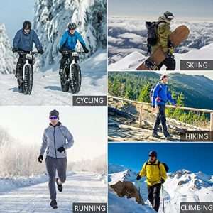 BALEAF Men's Winter Running Pants Fleece Lined Cycling Gear Mountain Bike Cold Weather Windproof Pockets Black XL