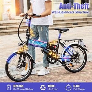 20 Inch Electric Bicycle, Electric Folding Bicycle, Equipped with 36V/ 8Ah Lithium Ion Battery