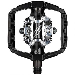 Venzo Compatible with Shimano SPD Mountain Bike CNC Cr-Mo Die-Cast Aluminum Sealed Pedals with Cleats - Dual Platform Clipless Pedals for Mountain Bike - Easy Clip in & Out