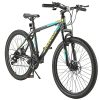 Elecony 26/27.5 Inch Mountain Bike, Shimano 21 Speeds with Mechanical Disc Brakes, Aluminum/High-Carbon Steel Frame, Suspension MTB Bikes Mountain Bicycle for Adult & Teenagers