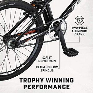 Mongoose Title Elite 24 BMX Race Bike with 24-Inch Wheels in Black for Advanced and Returning Riders, Featuring Professional-Grade 6061 Tectonic T1 Biaxial Hydroformed and Butted Aluminum Frame