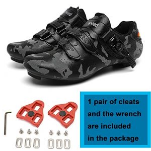 Mens Road Cycling Riding Shoes Indoor Bike Shoes Compatible Cleat SPD Shoes Outdoor with Delta Cleats