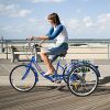 Outroad Adult Tricycle, 26 inch 7 Speed Cruiser Trike, 3 Wheel Bikes with Large Basket for Seniors, Women, Men, Adult Trikes for Shopping Picnic Outdoor Sports, Blue