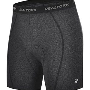 DEALYORK Men's Padded Cycling Shorts Bike Underwear 3D Padding Bicycle MTB Liner Mountain Underpants for Cycle Riding Biker