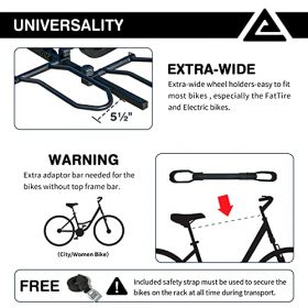 Leader Accessories 2-Bike Platform Style Hitch Mount Bike Rack, Tray Style Bicycle Carrier Racks Foldable Rack for Cars, Trucks, SUV and Minivans with 2