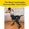 As Seen On TV Slim Cycle Stationary Bike by Bulbhead, Most Comfortable Exercise Machine, Thick, Extra-Wide Seat & Back Support Cushion, Recline or Upright Position, Twice the Results in Half the Time