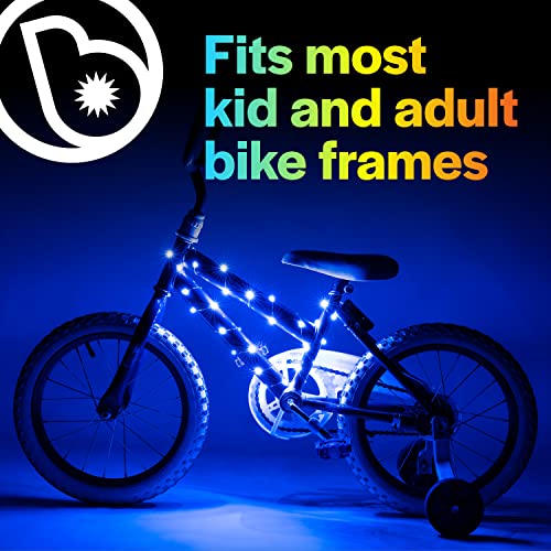 Brightz CosmicBrightz LED Bike Frame Rope Light, Blue - 6.5-Foot String Rope - Battery-Powered with On/Off Switch - Ultra Bright Color Keeps Your Ride Fun and Safe for Kids, Teens, & Adults
