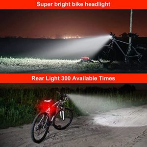 Victagen Bike Lights: 2022 Newest 5000 Lumens 3LED Bike Lights for Night Riding, Super Bright Bike Light Front and Back, USB Rechargeable Bike Light Set, 6 Modes Bike Headlight, Easy to Install